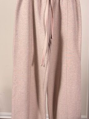 Zara Cream Ribbed Elastic Waist Pants